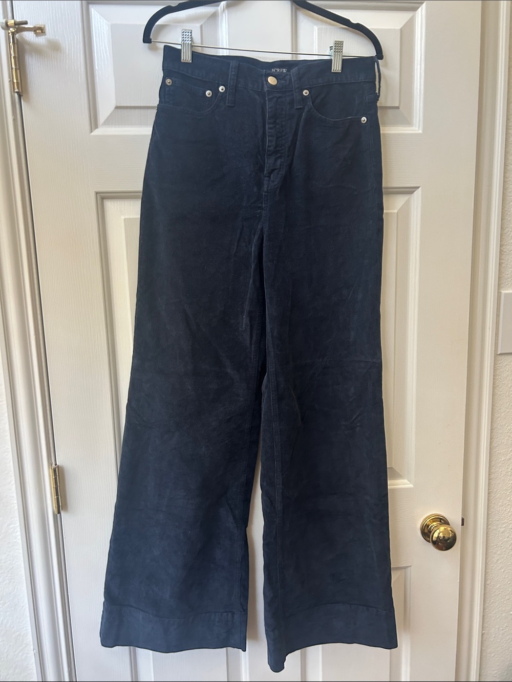 J. Crew Wide-Leg Corduroy Pants in Navy